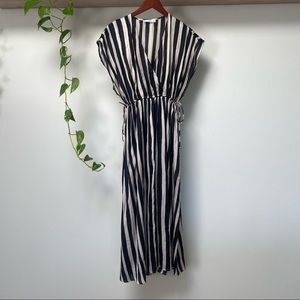 MNG Black and White Striped Dress